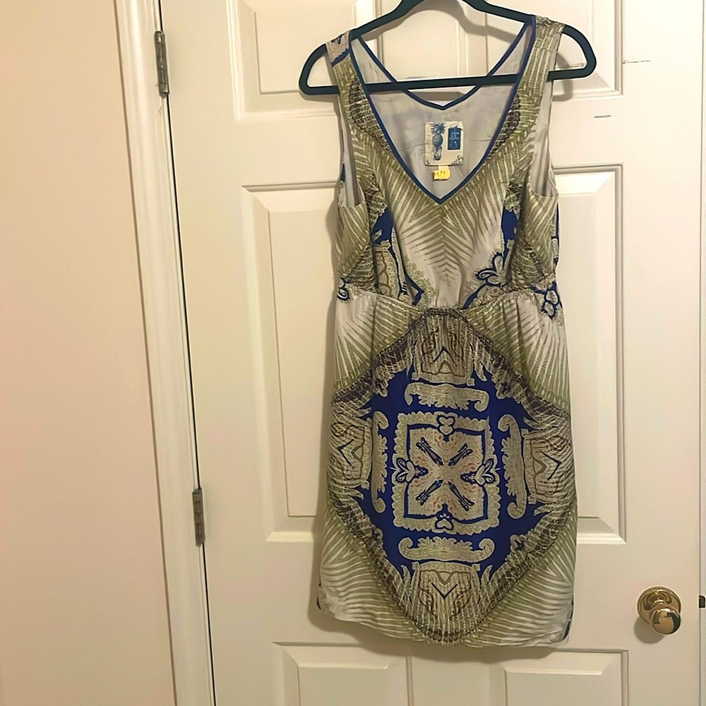Anthropologie dress, size medium, 100 % silk, pocketed dress.